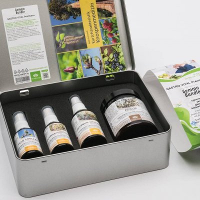 GASTRO VITAL Gemmo Bundle | Gemme selezionate con Zeolite per il tratto gastrointestinale con libri del Dr. Peter Emmrich