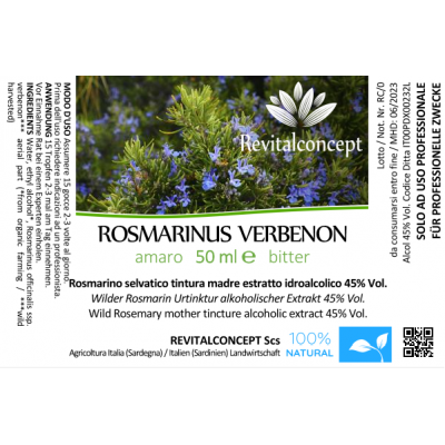 ROSMARINUS VERBENE tintura | Rosmarino Selvatico bio tintura madre per fitoterapia gocce o spray